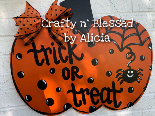 Trick or Treat Pumpkin Door Hanger