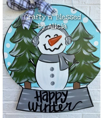 READY TO SHIP/PICKUP Snow Globe Door Hanger