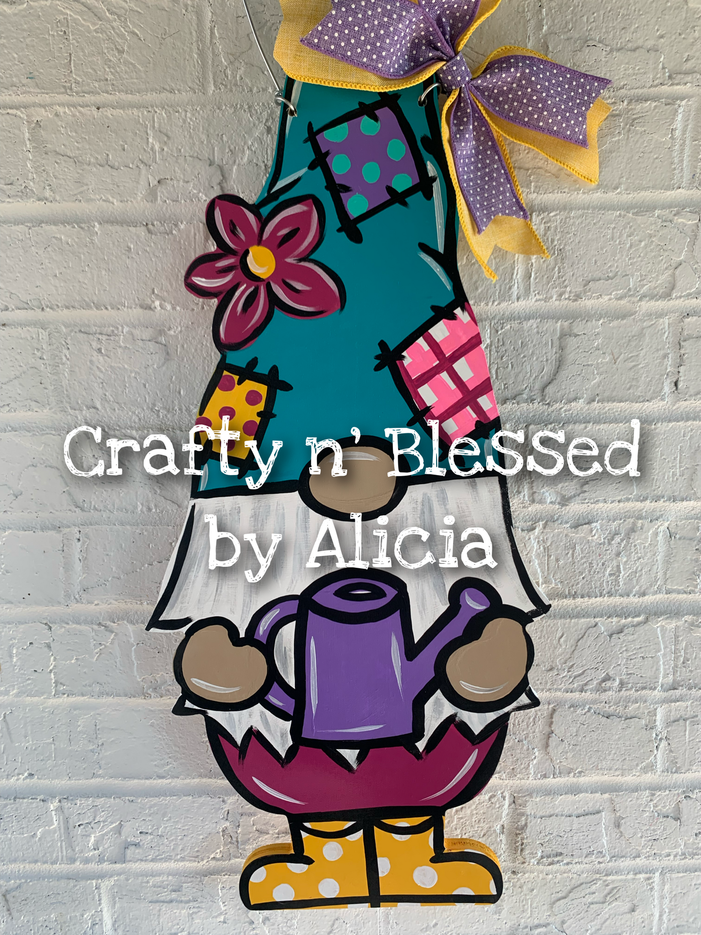 Watering Can Gnome Door Hanger