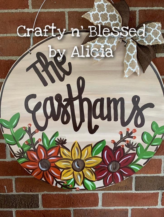 Fall Floral Circle Door Hanger