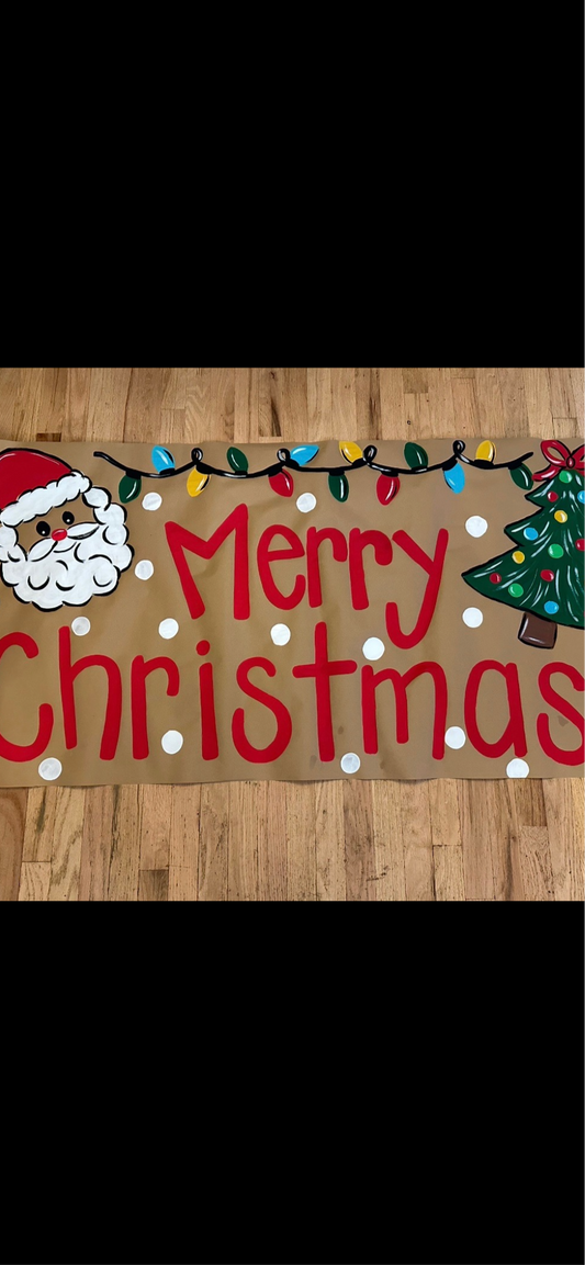 Personalized Custom Hand Painted Merry Christmas Banner Made to Order