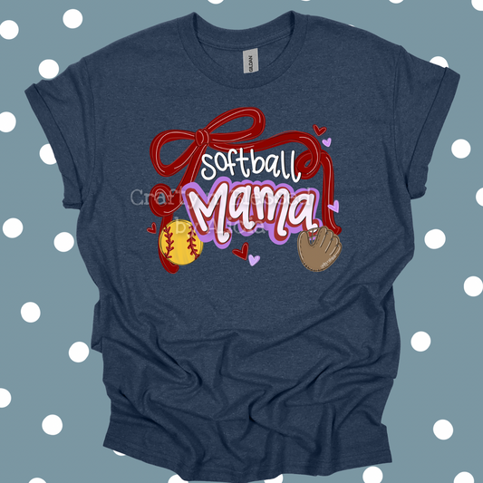 Personalized Softball Mama Shirt S-3X