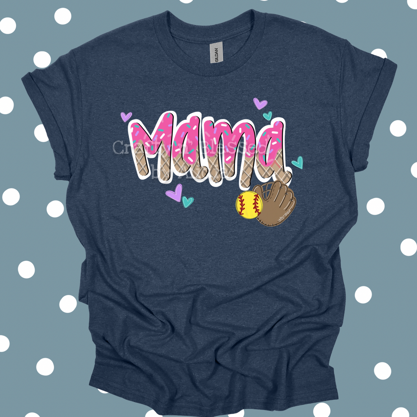 Personalized Mama Softball Drip Shirt S-3X