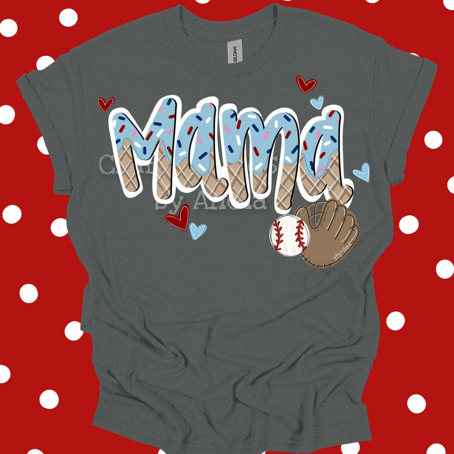 Personalized Mama Baseball Drip Shirt S-3X