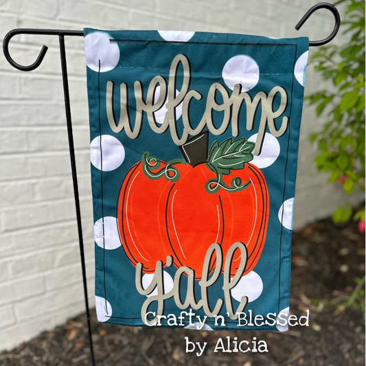 Tuscan Dot Pumpkin Garden Flag