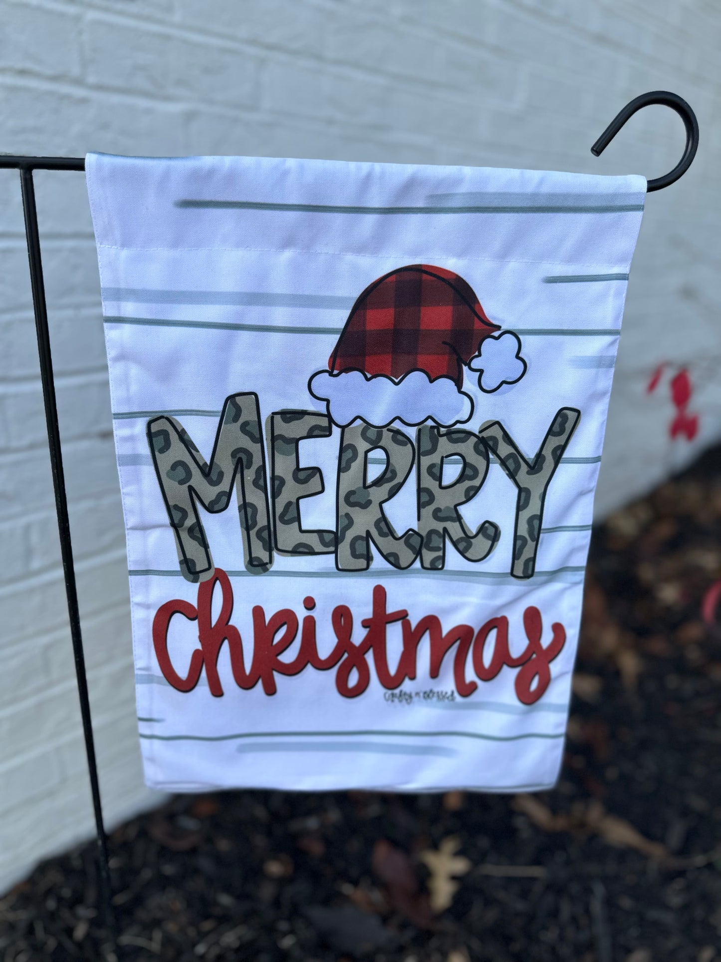 Cheetah Merry Christmas Garden Flag