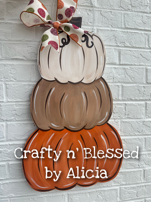 Stacked Pumpkins Door Hanger