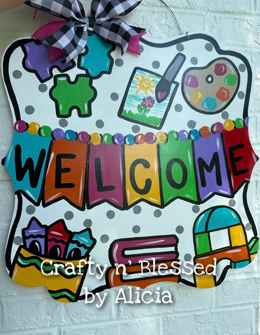 Preschool Plaque Teacher Door Hanger