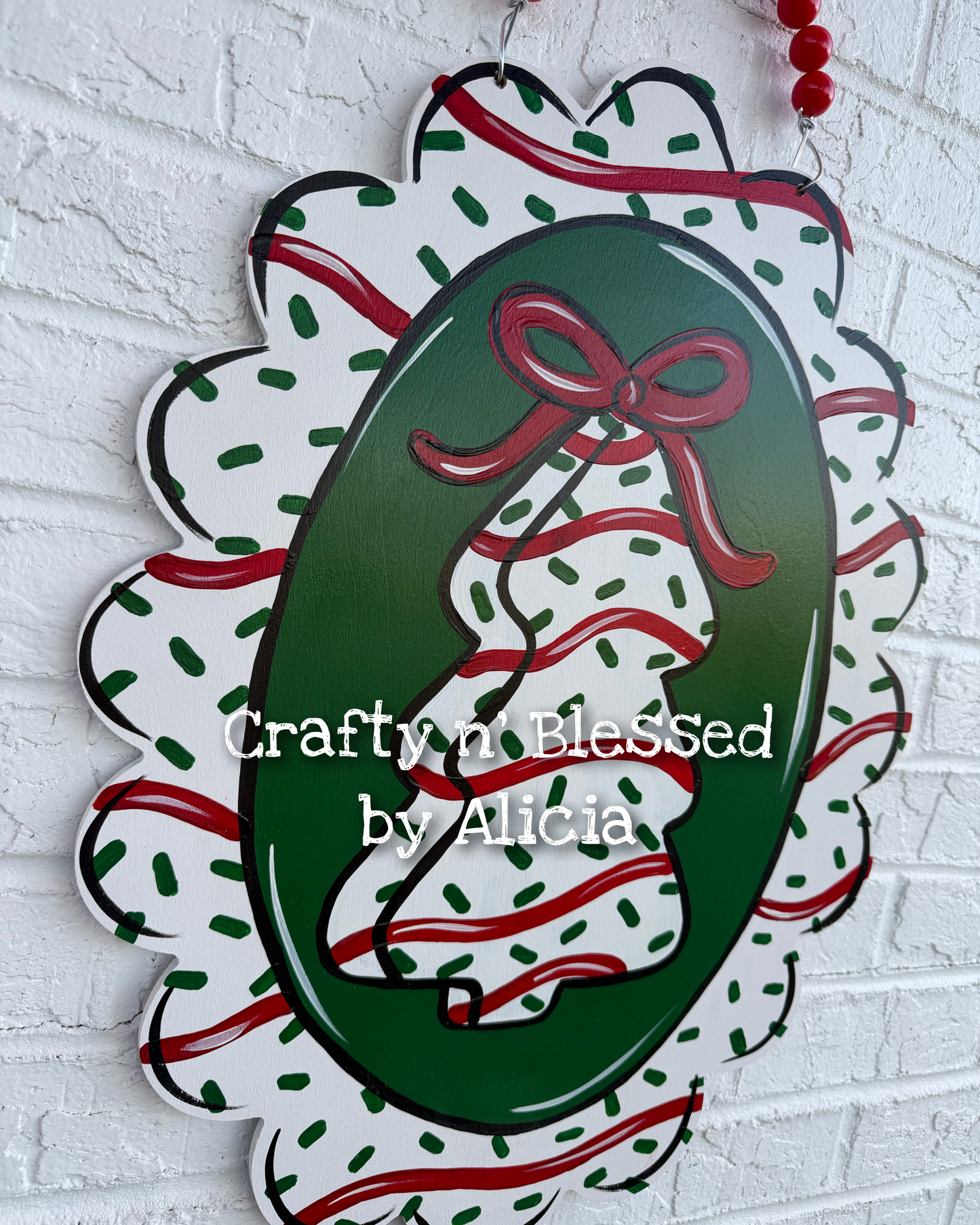 Tree Cake Bow Plaque Door Hanger