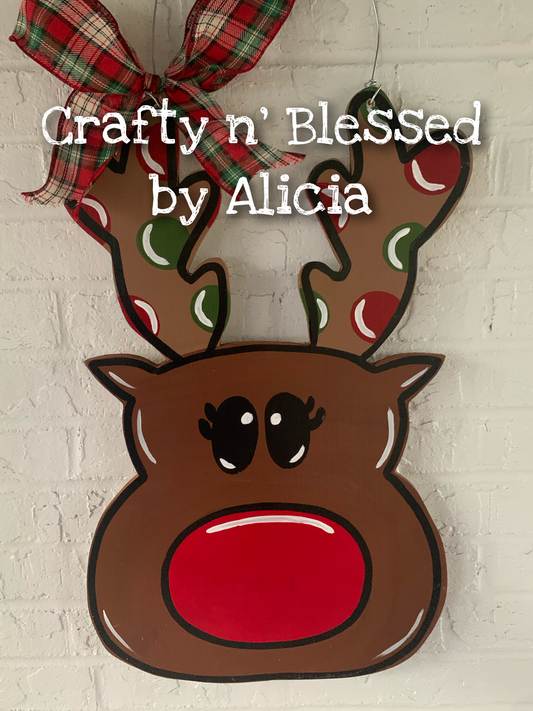 Reindeer Polka Dot Door Hanger