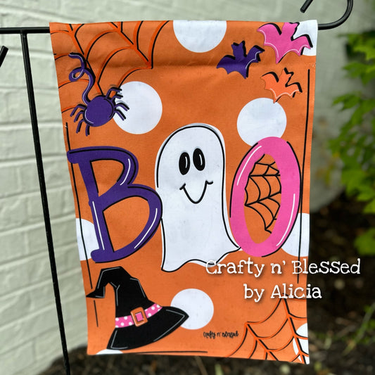 Cutesy Boo Pink Garden Flag