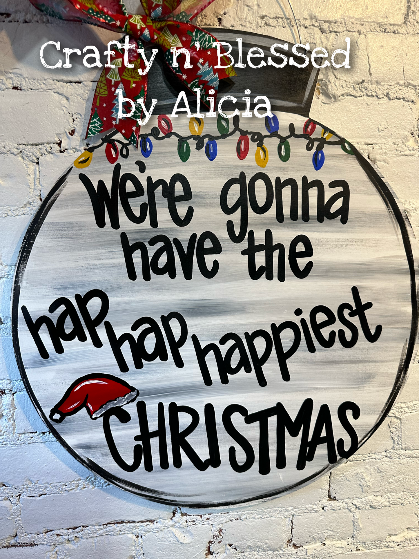 Hap Hap Happiest Christmas Door Hanger