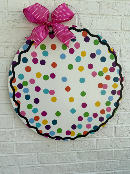 READY TO SHIP/PICKUP Confetti Dot Circle Door Hanger