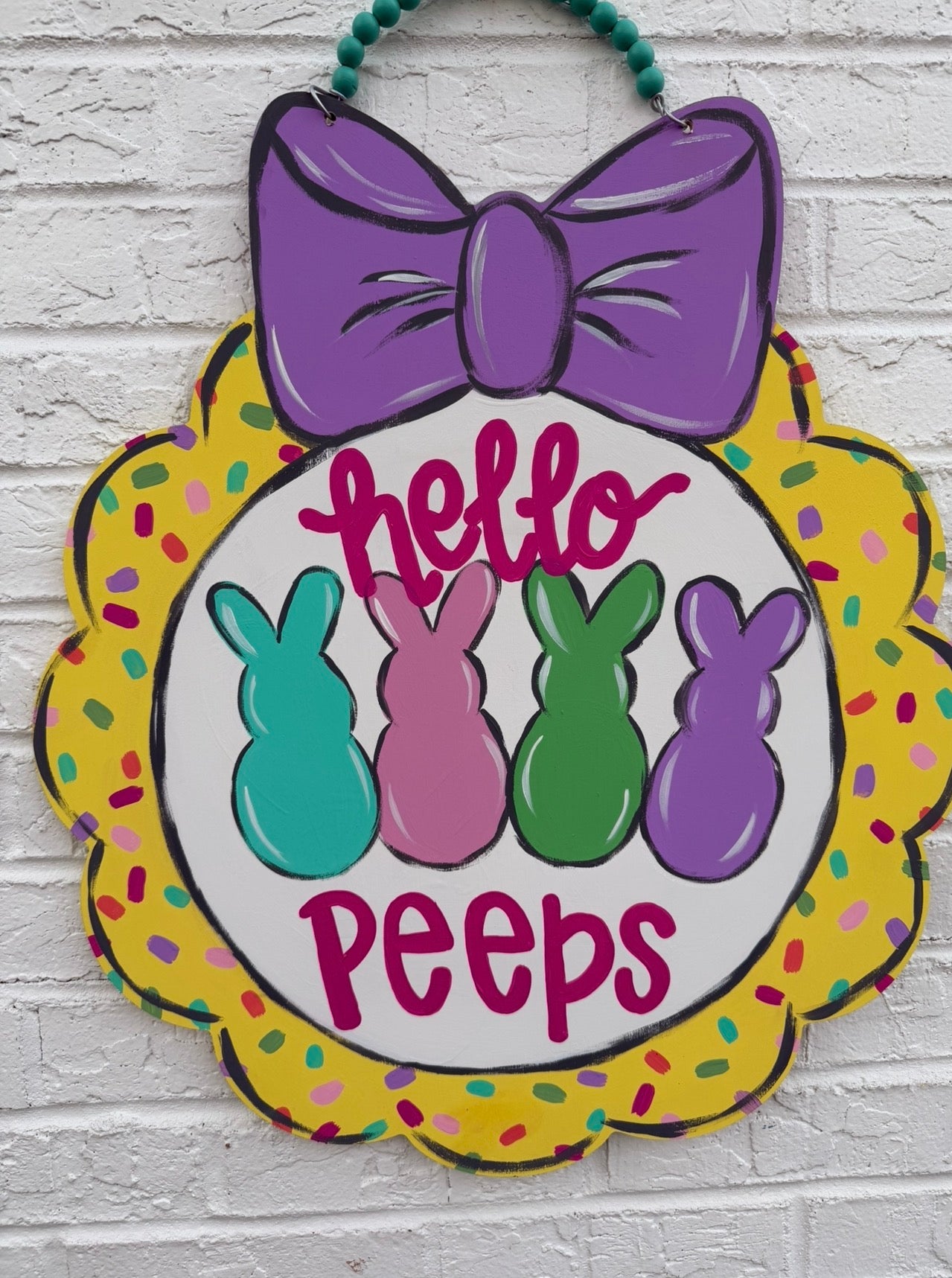 READY TO SHIP/PICKUP Hello Peeps Door Hanger