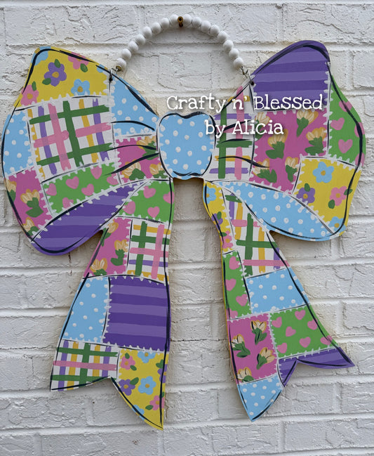 Quilted Bow Custom Door Hanger