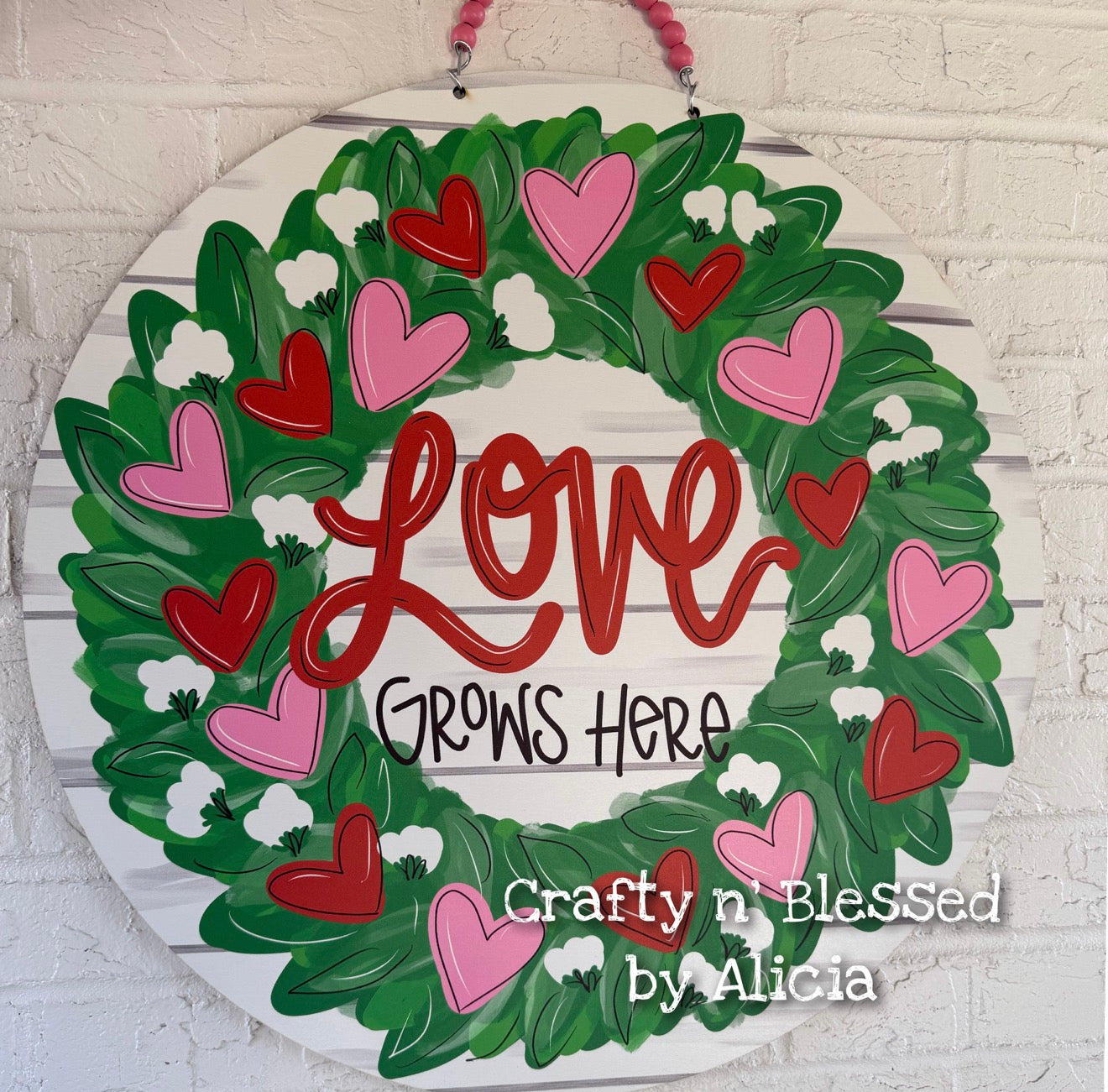 READY TO SHIP/PICKUP Love Grows Here  Door Hanger