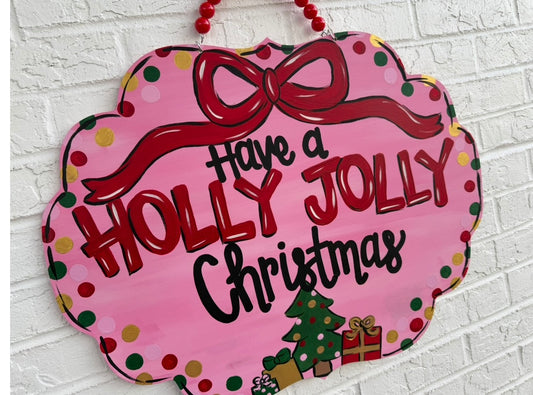 READY TO SHIP/PICKUP Holly Jolly  Door Hanger