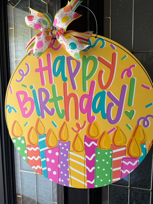READY TO SHIP/PICKUP Happy Birthday Door Hanger