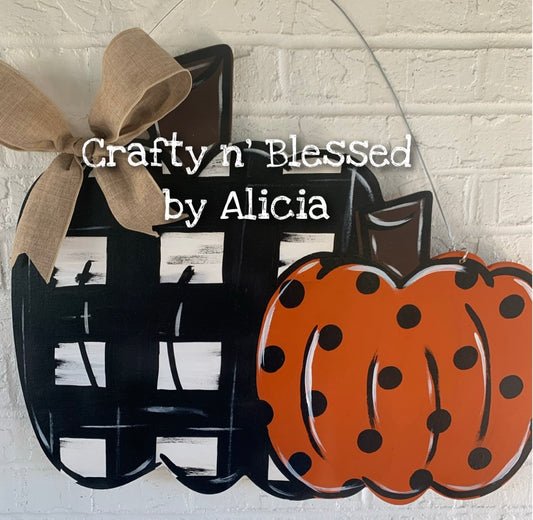 Halloween Pumpkin Pair Door Hanger