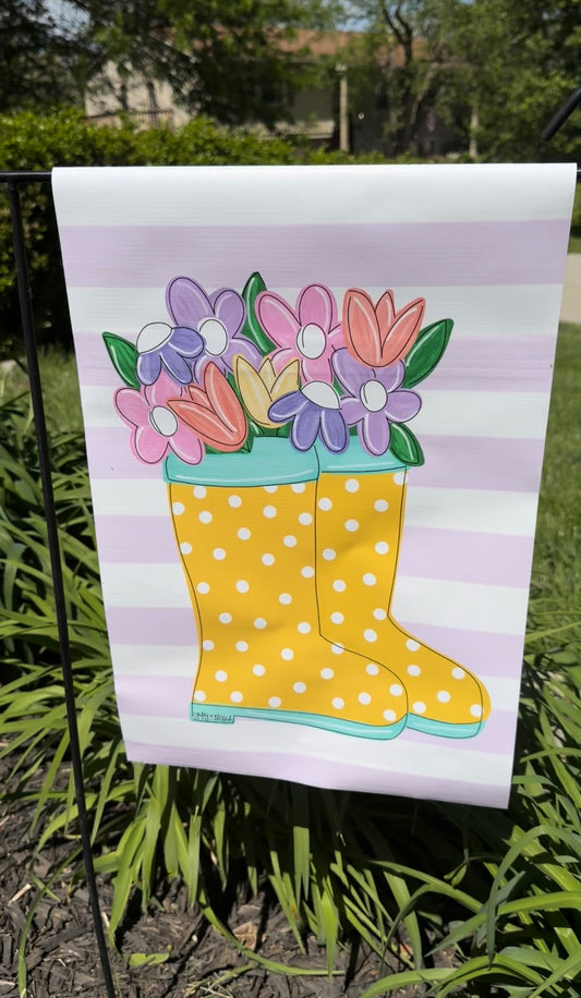 READY TO SHIP/PICKUP *NEW* Rainboots Garden Flag