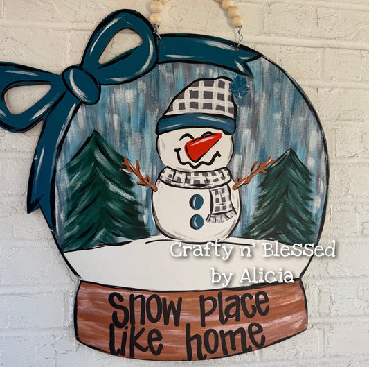 READY TO SHIP/PICKUP Snowglobe  Door Hanger