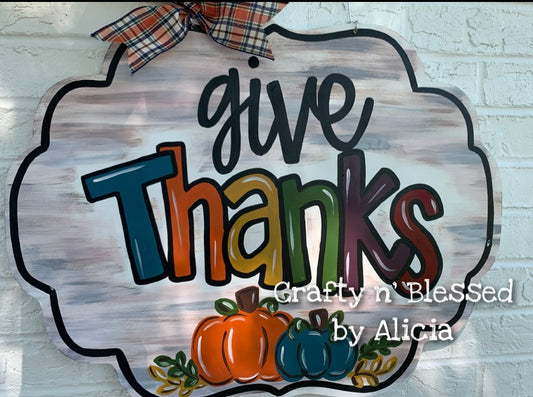 Give Thanks Door Hanger