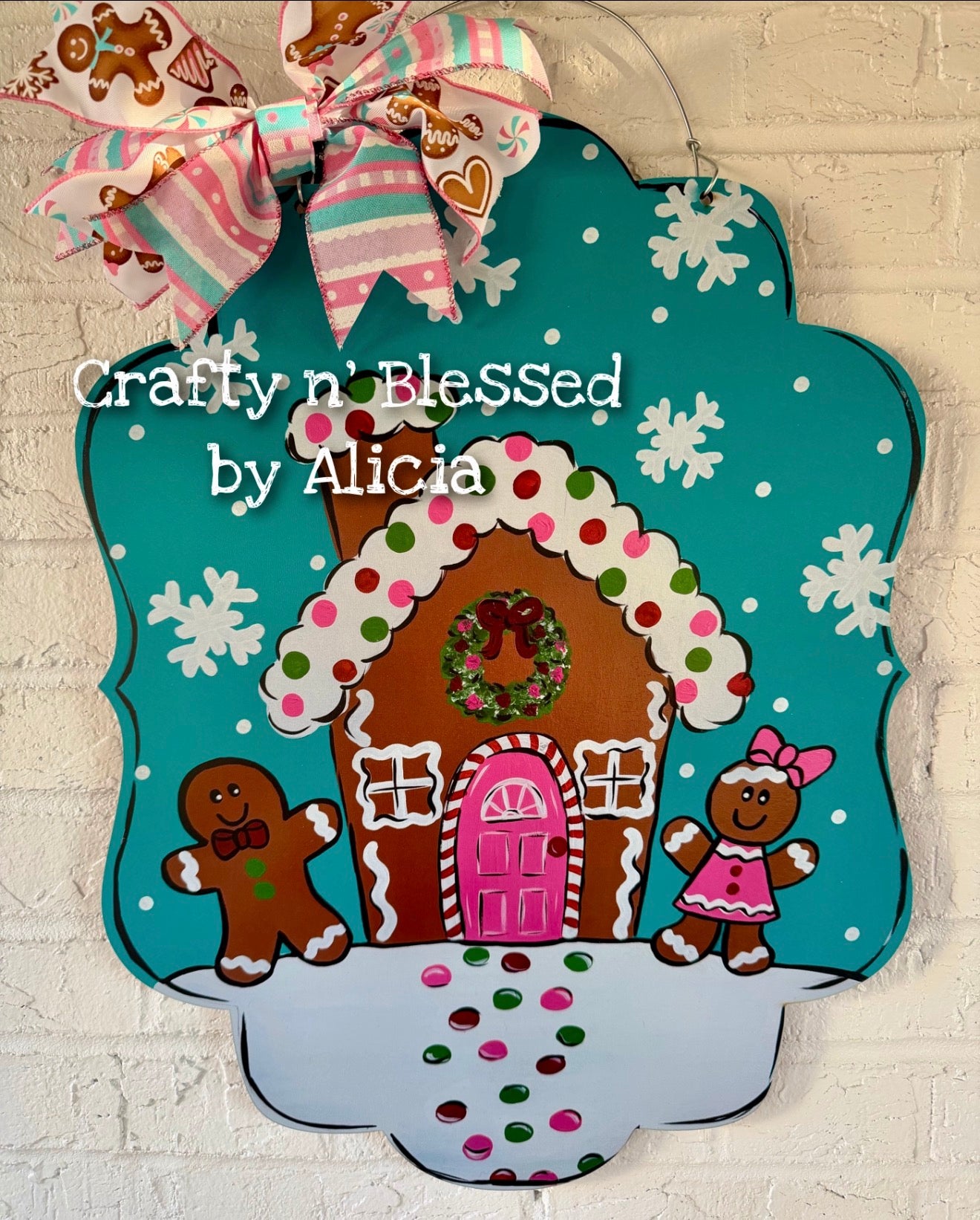 READY TO SHIP/PICKUP Gingerbread Scene Door Hanger