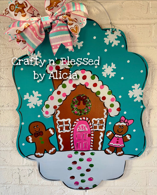READY TO SHIP/PICKUP Gingerbread Scene Door Hanger