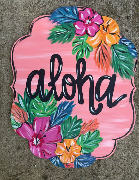 READY TO SHIP/PICKUP Aloha Plaque Door Hanger
