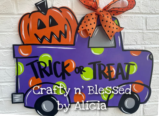 Trick or Treat Truck Door Hanger