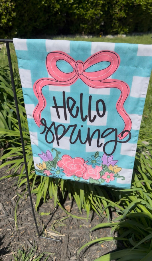 READY TO SHIP/PICKUP Hello Spring Garden Flag