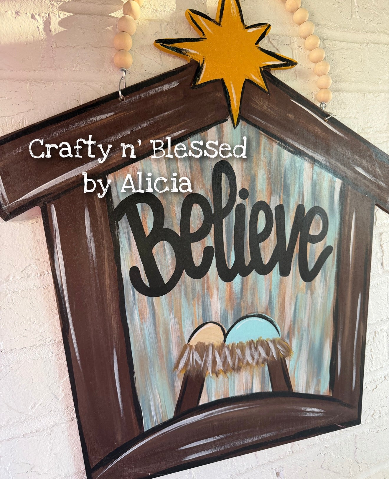 READY TO SHIP/PICKUP Believe Nativity Door Hanger