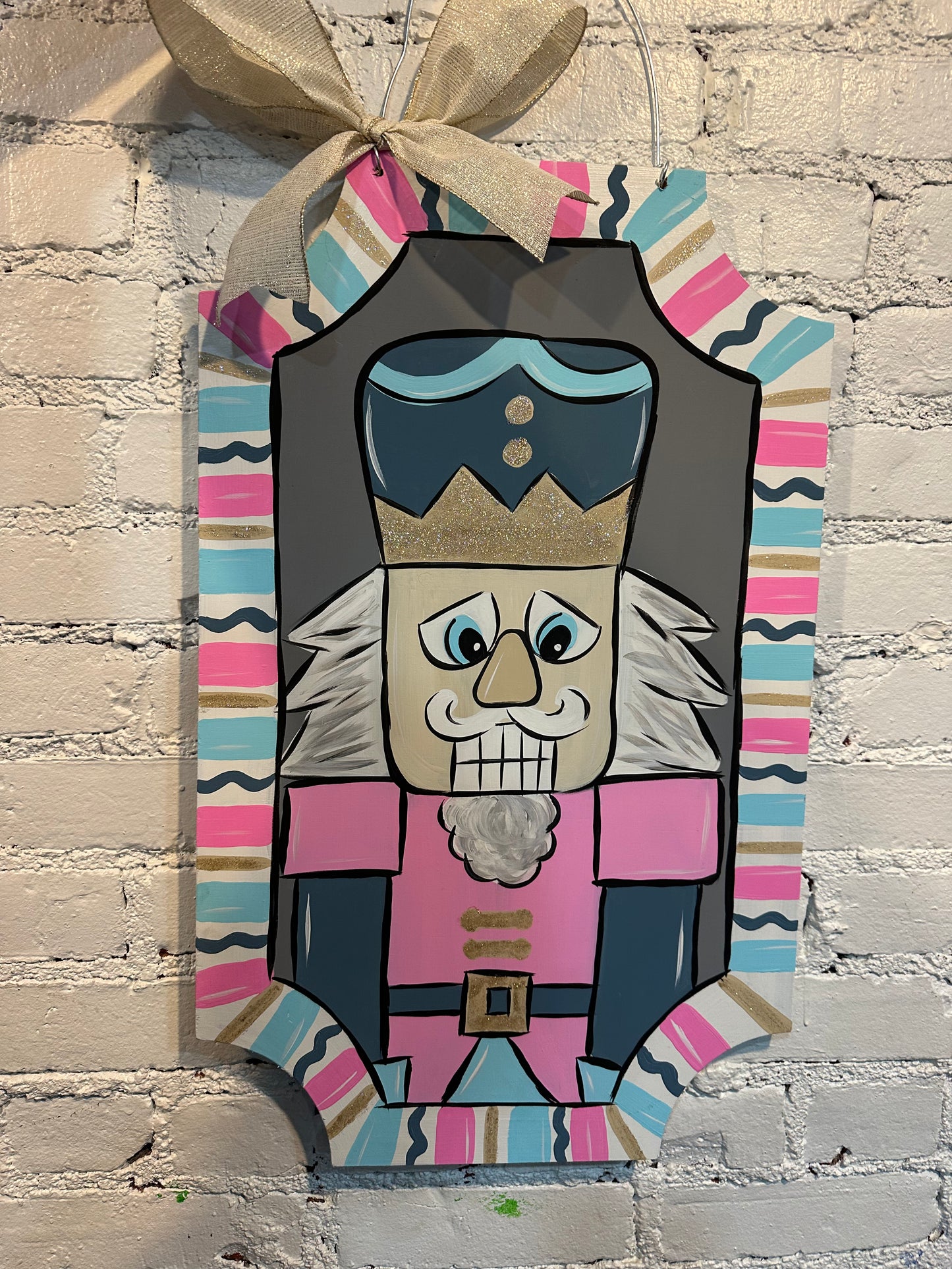 Cutesy Nutcracker Plaque Door Hanger