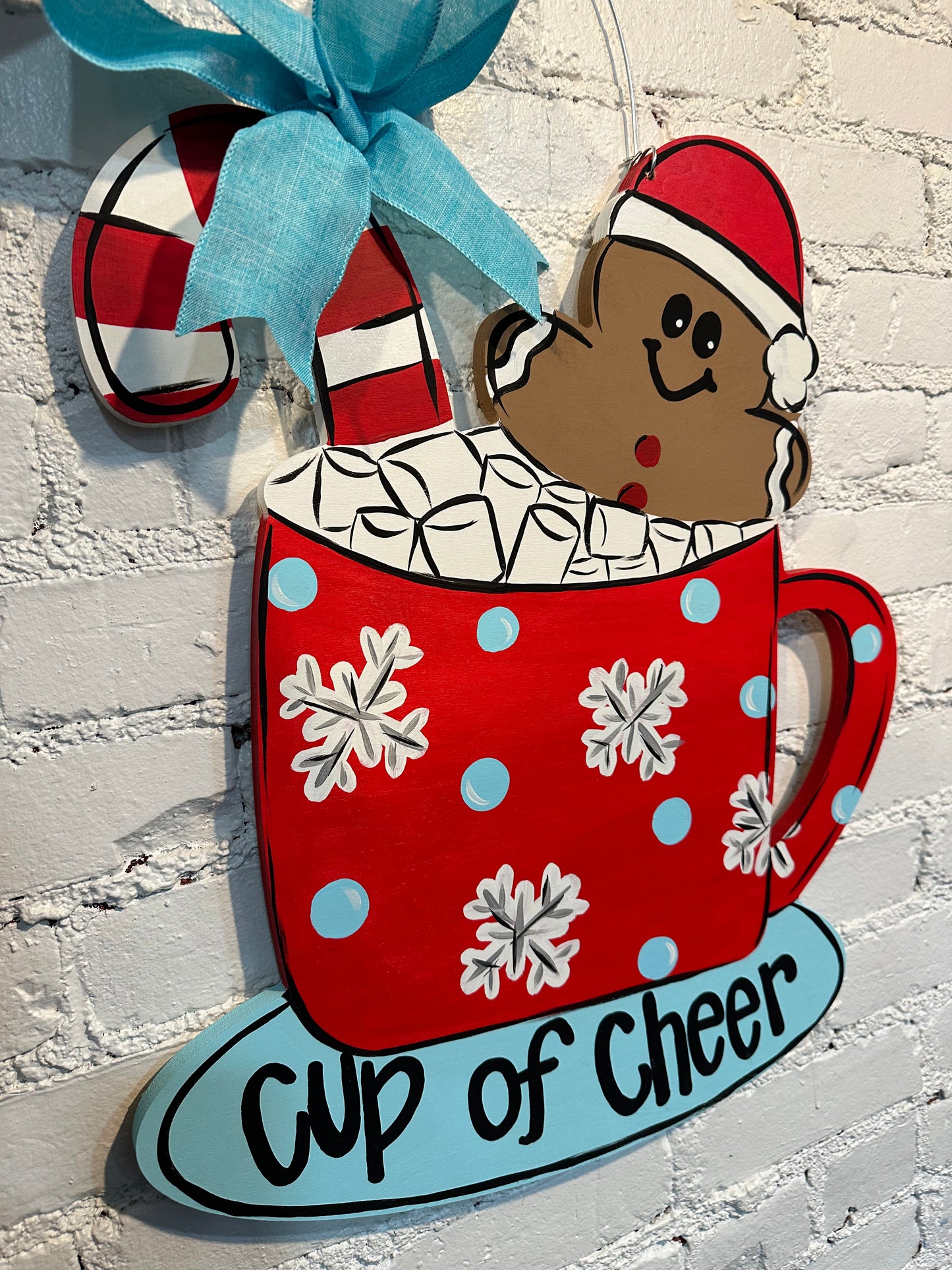 Gingerbread Coffee Cup Door Hanger