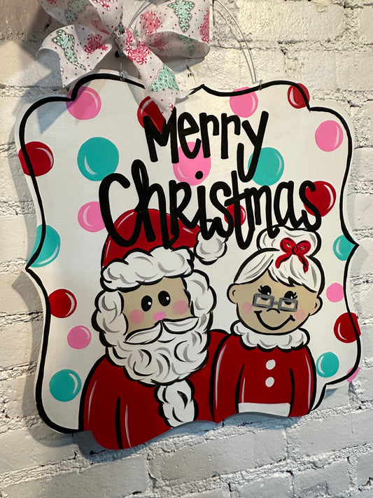 Mr. & Mrs. Claus Plaque Door Hanger