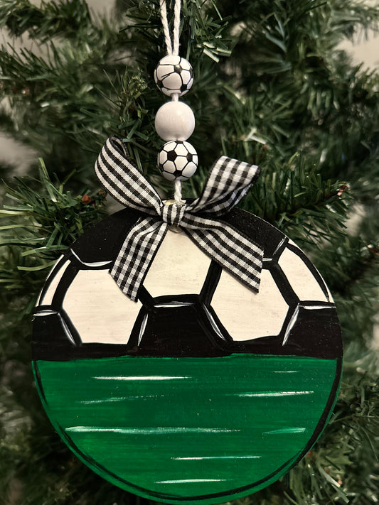 Green Soccer Circle Personalized Ornament