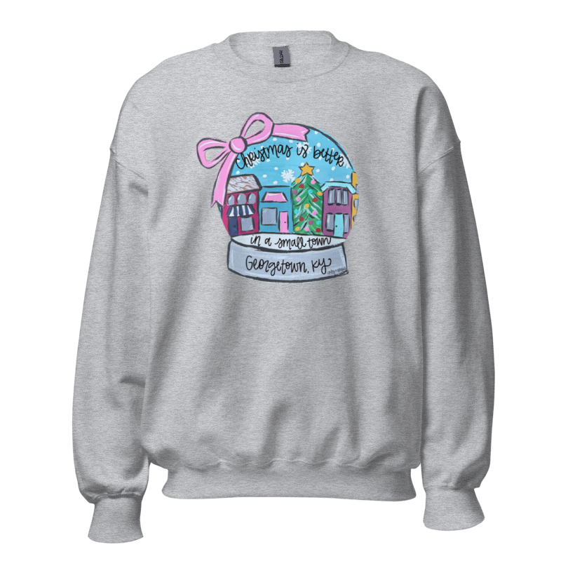 READY TO SHIP/PICKUP Christmas Snowglobe Sweatshirt-Gray Small