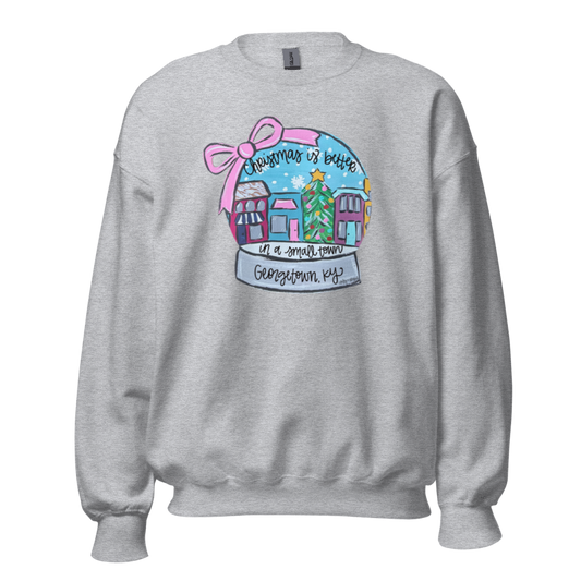 READY TO SHIP/PICKUP Christmas Snowglobe Sweatshirt-Gray Small