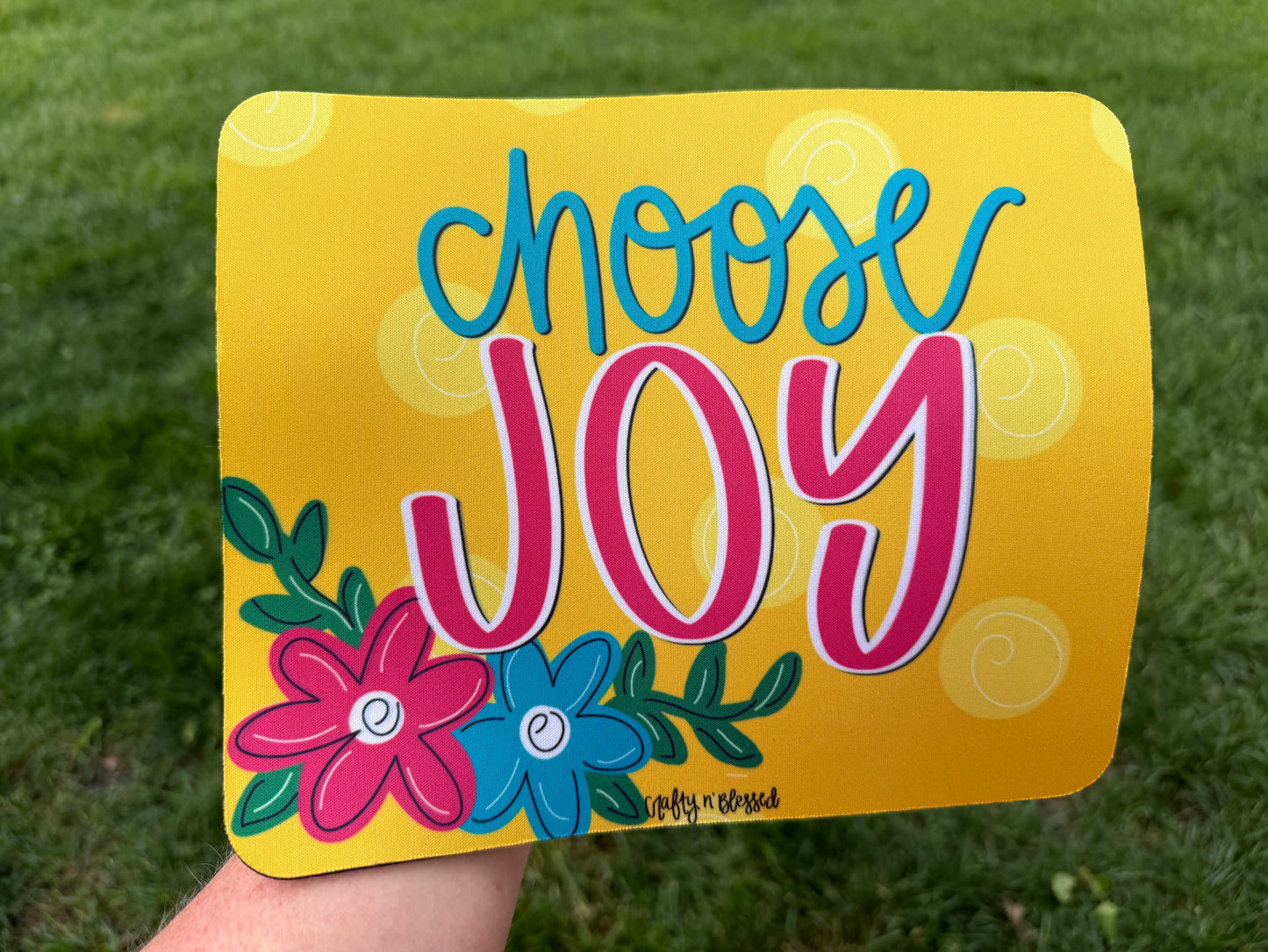 READY TO SHIP/PICKUP Yellow Choose Joy Mousepad