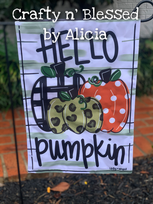 Hello Pumpkin Garden Flag