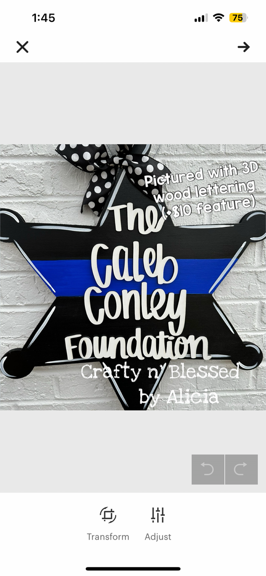 Sheriff Star Door Hanger
