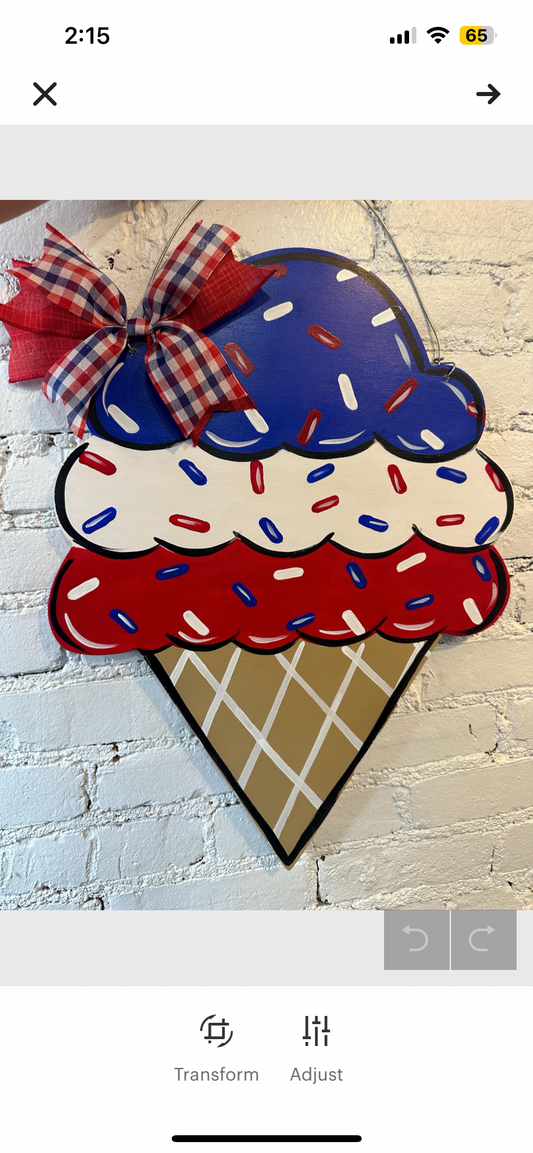 Patriotic Ice Cream Door Hanger
