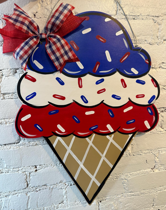 Patriotic Ice Cream Door Hanger