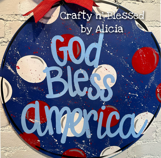 Polka Dotted Splatter Circle Door Hanger