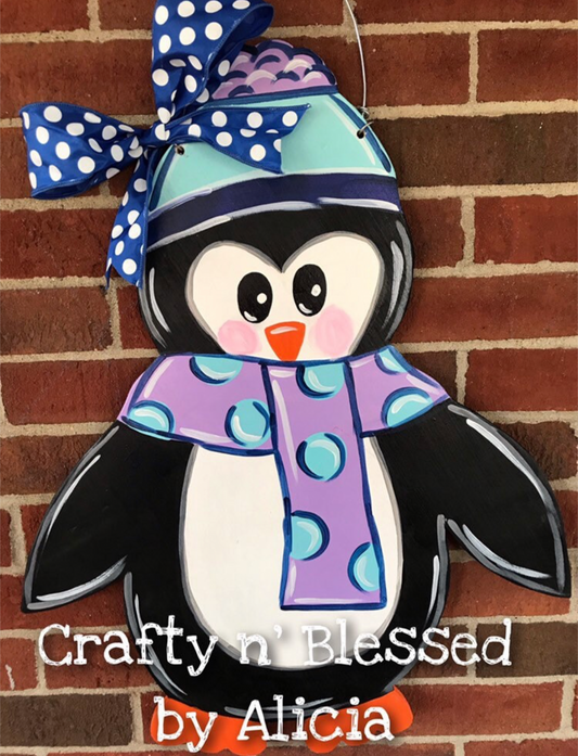 Penguin Custom Door Hanger