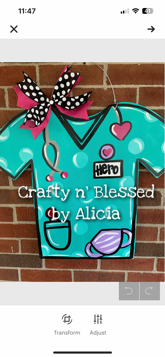 Nurse Scrub Custom Door Hanger