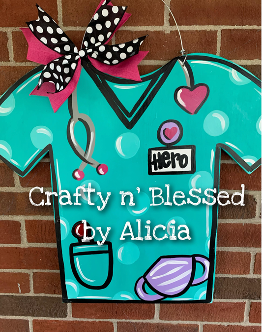 Nurse Scrub Custom Door Hanger