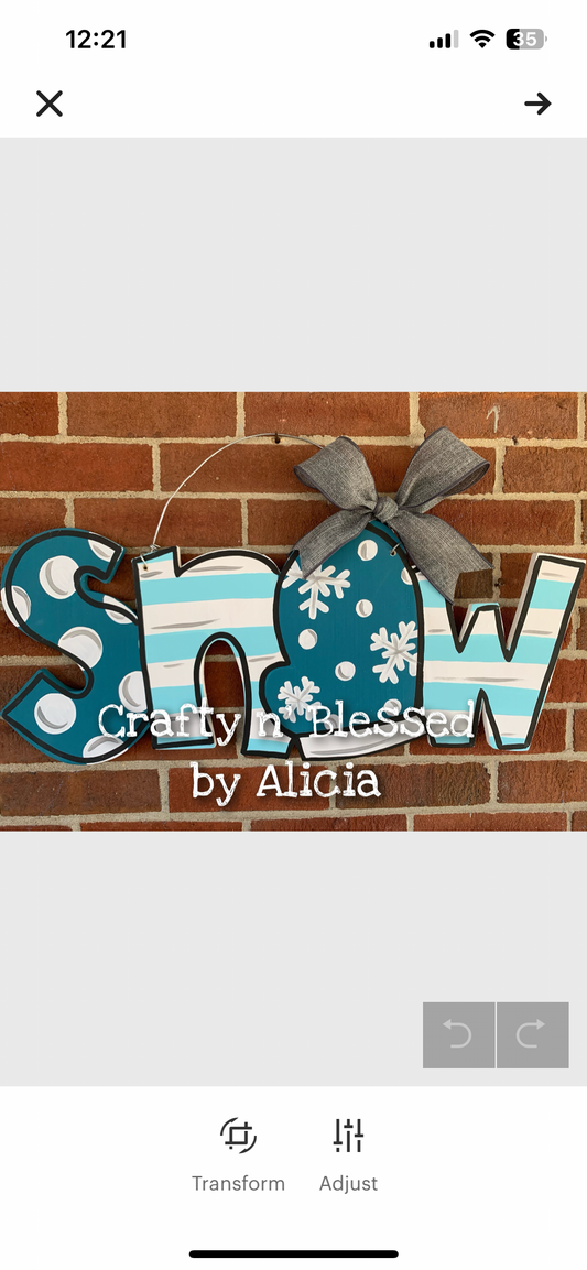 SNOW Custom Door Hanger