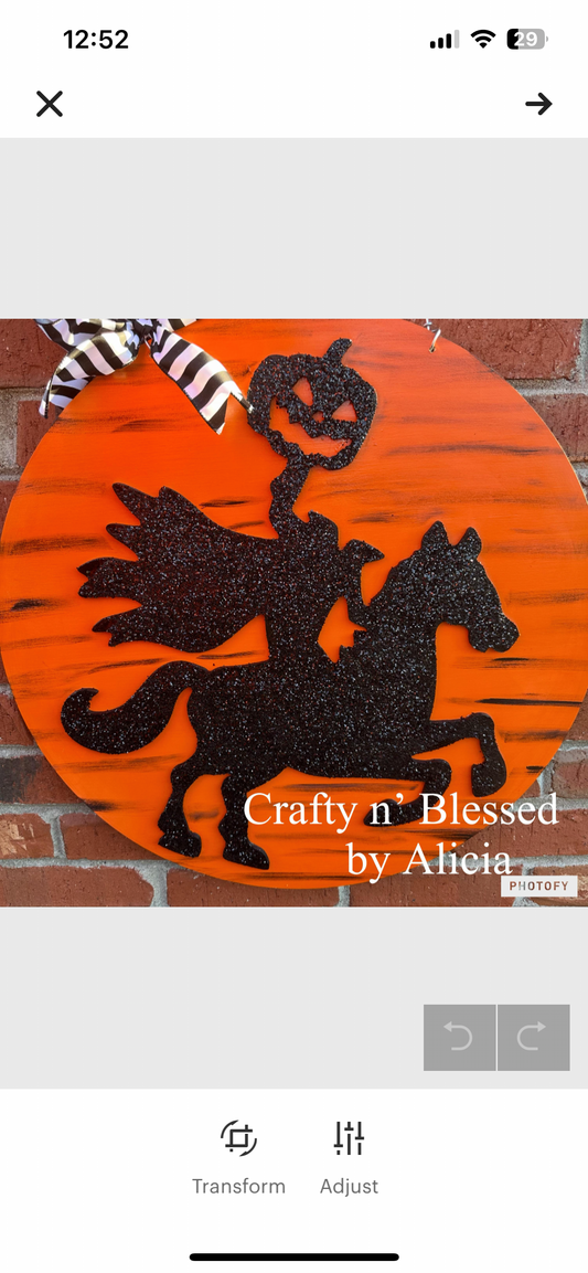 Headless Horseman Custom Door Hanger