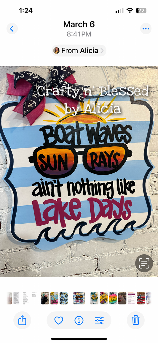 Life at the Lake Custom Door Hanger